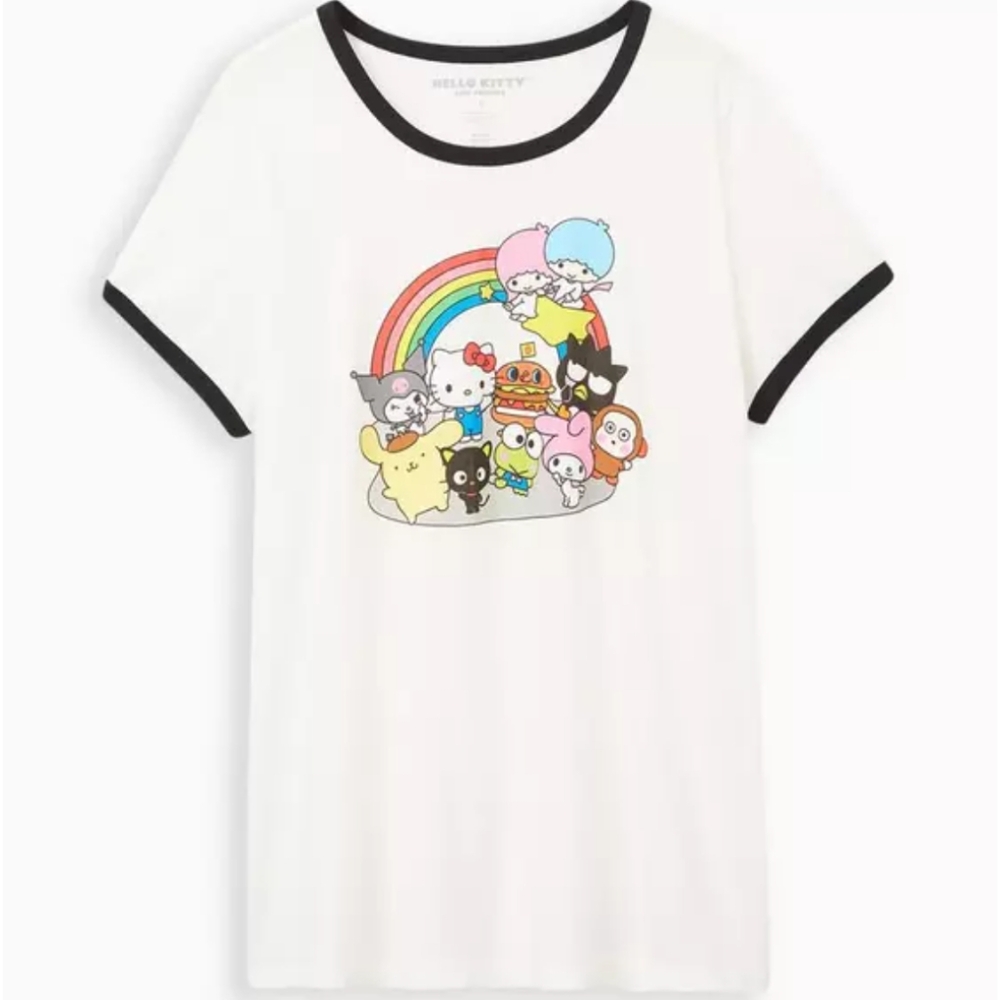 Torrid Hello Kitty and Friends Vintage Style Ringer Tee Size 1 1X